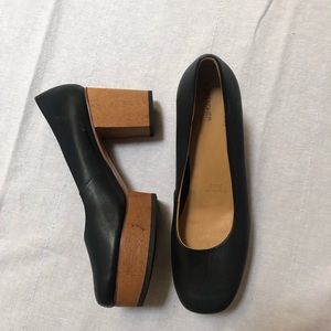 Beautiful A. Detacher black wooden platform heels